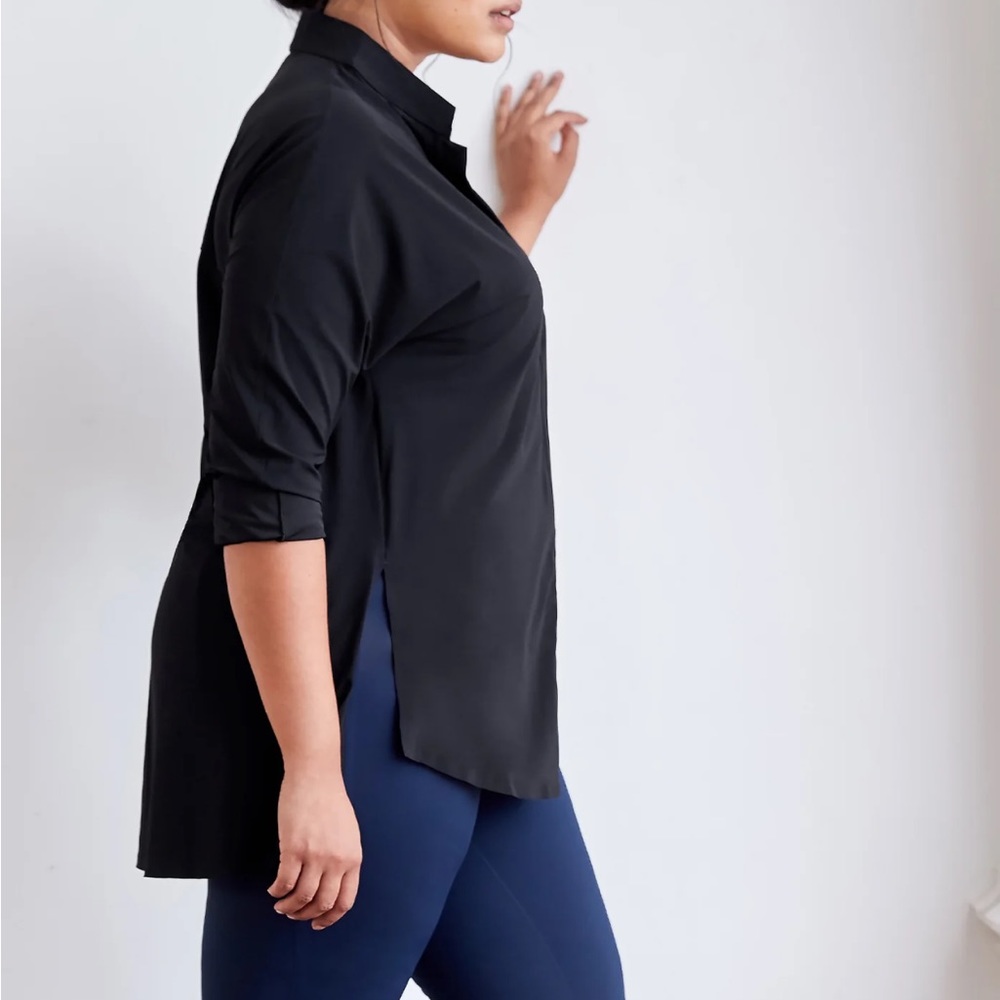 Aday Something Borrowed Black Button Up Shirt - image 7